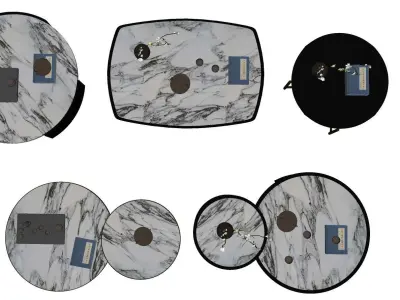 Modern table set  Free 3D model