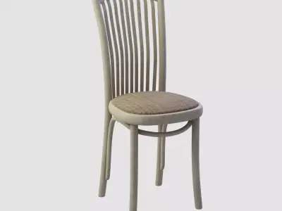 White chair Low-poly 3D model