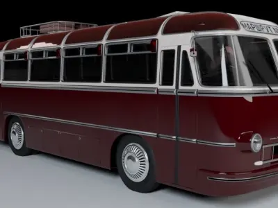 LAZ 695 Lviv high and low poly 3D model