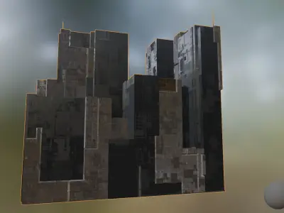 Aprtment Complex - Sci - Fi - Cyberpunk - 4K - Game Ready Model Low-poly 3D model