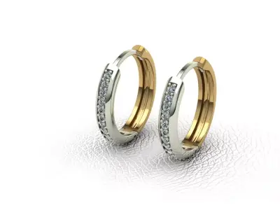 earrings with stones 3D print model