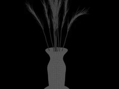 decorative vase with wheat Free low-poly 3D model