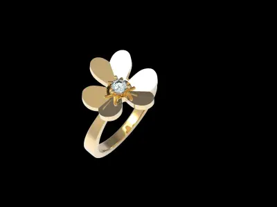 Frivoler Flower  Ring 16 3mm 3D print model