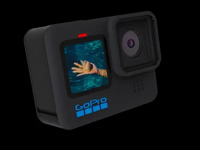 GoPro Hero 10 with support 3D model