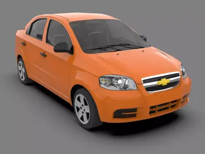 Chevrolet Aveo 2007 Low Poly Low-poly 3D model