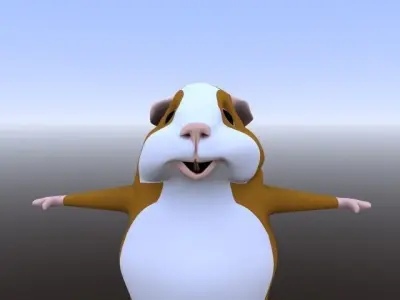 HUMSTER animated guinea pig Low-poly 3D model
