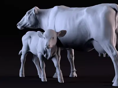 Cow and Calf 3D print model