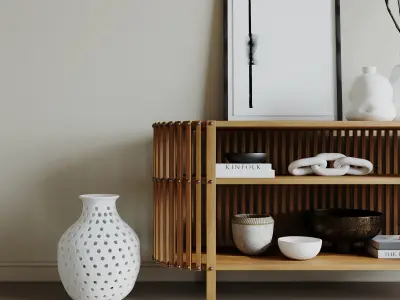 Console table with decor 3D model