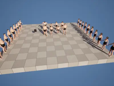 Sport Shorts 111 - All MH Bodies and UE5 Skeletons - Rigged Low-poly 3D model