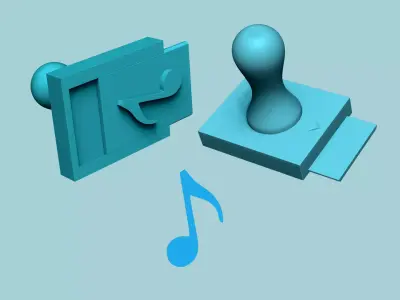 Stamp 59 - Music - Fondant Decoration Maker Toy 3D print model