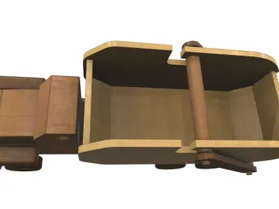 Wooden car toy truck 7 Free 3D model