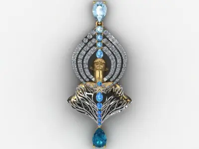 Mind blooming pendant-orginal design 3D print model