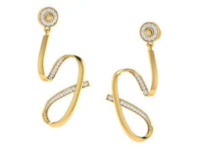 Women Drop Earrings 3dm STL OBJ FBX Renders Details 3D print model 17