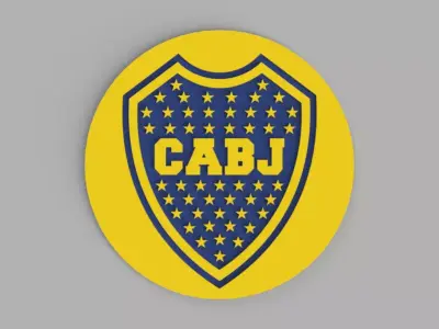 Club Atletico Boca Juniors logo Football Club Shield Coaster Free 3D print model