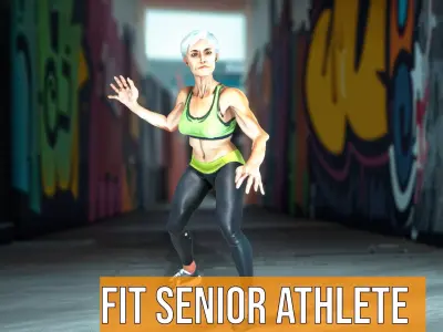 Fit Senior Athlete model pack Low-poly 3D model