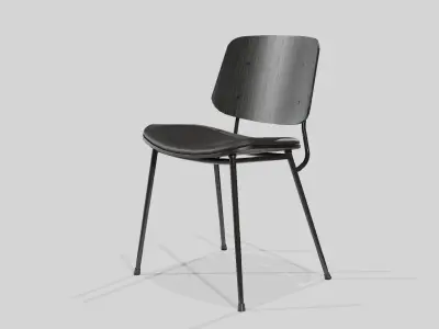 Soborg Metal Base-Model 3061-black lacquered and dark steel Low-poly 3D model