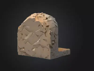 Rocky Grotto Low-poly 3D model