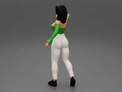 Beautiful lady in elegant bra and pants 3D print model