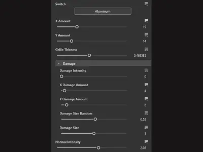 Radiator grill customizable substance material Texture