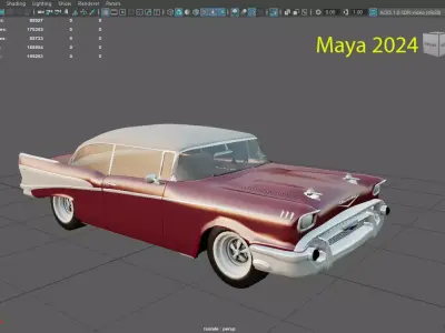 Chevrolet Belair with complete Tutorial for this car Low-poly 3D model