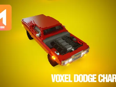 Voxel Dodge Low-poly 3D model
