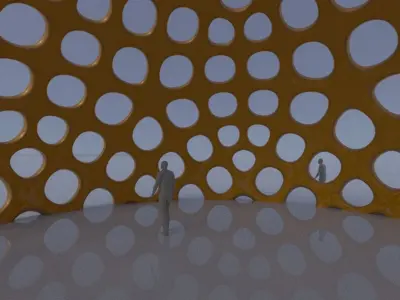 Geodesic Dome Like structure with round perforations 3D model