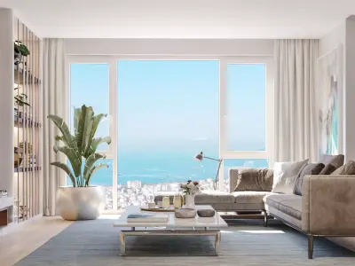 Modern Minimalist Living Room Interior 3D Scene 3D model