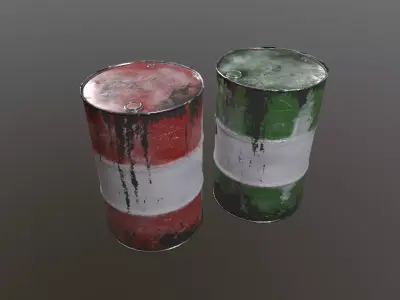 Oil barrels  Low-poly 3D model