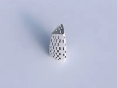 Vase curved tipping triangle with checker grid lattice 2 3D print model