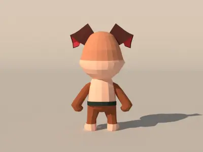 Character B098 Dog Cute  Low-poly 3D model