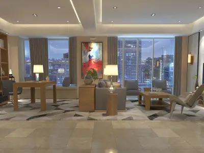 living room very clear scene 3D model