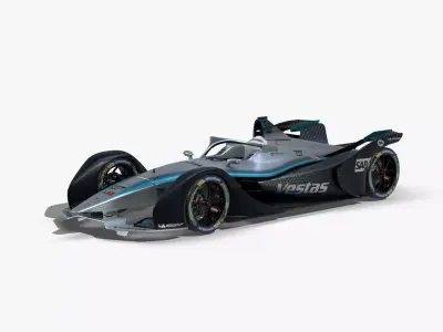 Mercedes Formula E 2020 Low-poly 3D model