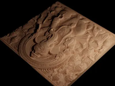 Hindu Elephant CNC 3d Print High Relief Sand Casting 3D print model