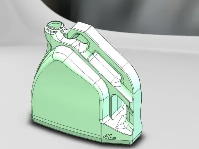 Plastic canister for engine oil 4L Low-poly 3D model