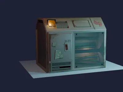 Frigidarium Futurismi Stylizatum a Modulus 3D ad Ludos Paratus 3D model