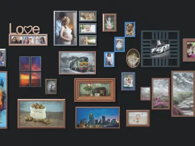 Picture Frames and Wall Decoration 2 Low-poly 3D model