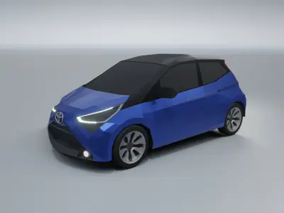 Toyota Aygo lowpoly 3D model Low-poly 3D model