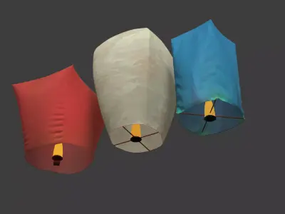 Chinese sky lantern  3D model