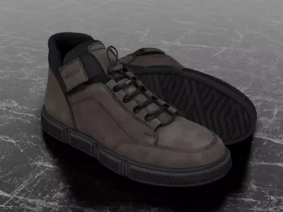 GREYDER 3D SHOES - BROWN Low-poly 3D model