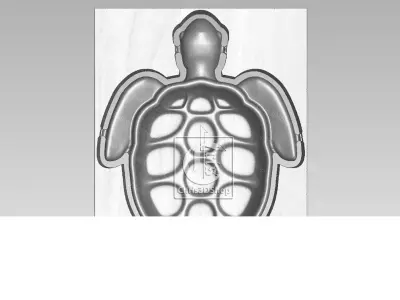 Turtle Shaped Tray Concave - STL Model for CNC  3D model