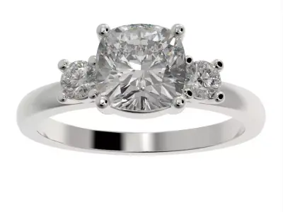 Cushion engagement ring 3D print model