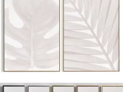 Plaster Two Photo Frame 459 Low-poly 3D model