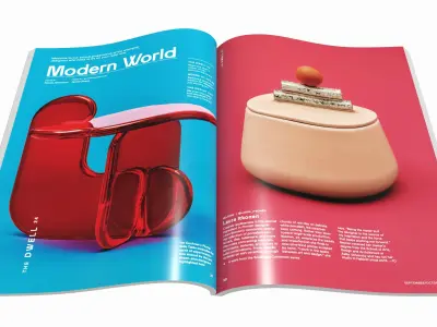 Magazine set in many positions for interior decoration 3D model