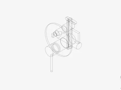 Wall Mixer Tap - Luxury - Sleek - Diverter Low-poly 3D model