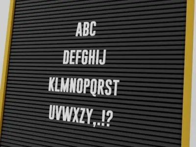 Letters Board with Alphabet 3D model