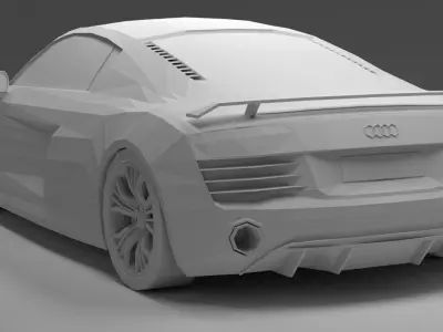 Audi R8 Sports car Supercar 3D Model Low Poly 3D model