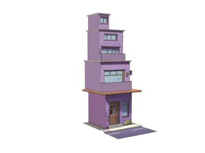 Tall Cartoon House Low-poly 3D model