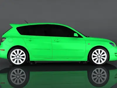 Mazda 3 2009  Low-poly 3D model