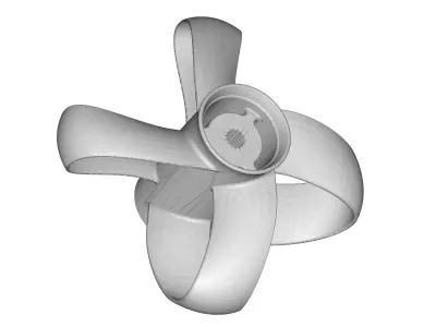 Toroidal boat propeller - 4 blades 3D print model