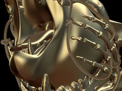 Tiger head 3D model buy